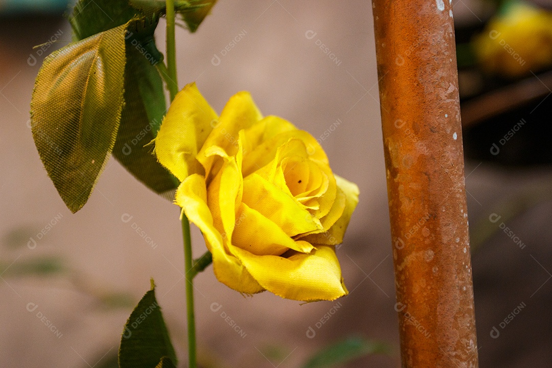 rosa decorativa de pano amarelo no Rio de Janeiro.