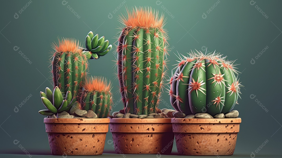 ilustração desenho animado cacto.