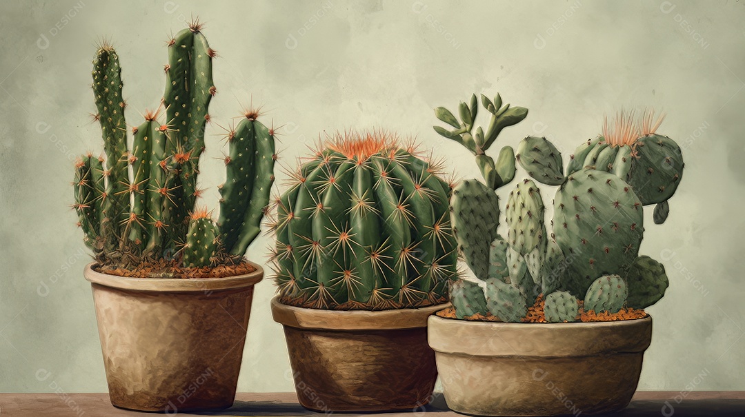 ilustração desenho animado cacto.