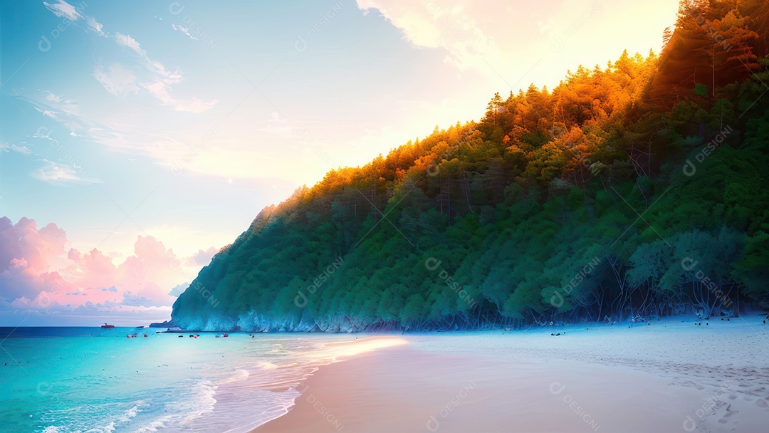 Linda imagem realista do oceano.