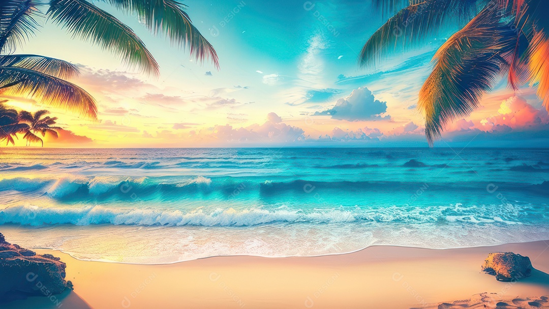 Linda imagem realista do oceano.