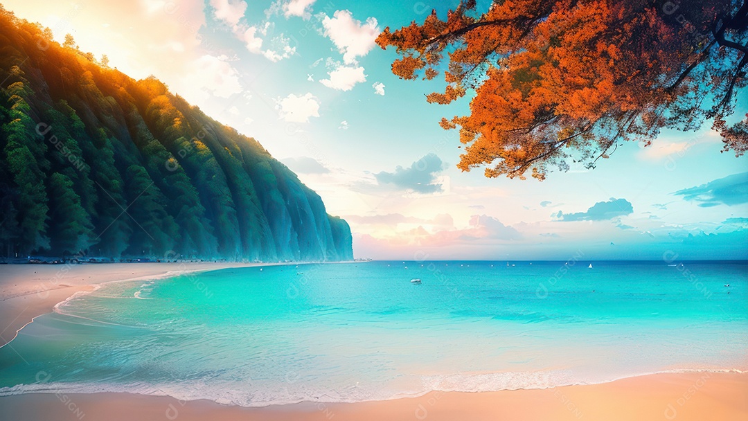 Linda imagem realista do oceano.