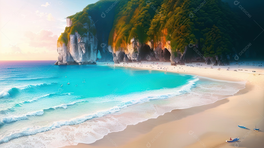 Linda imagem realista do oceano.