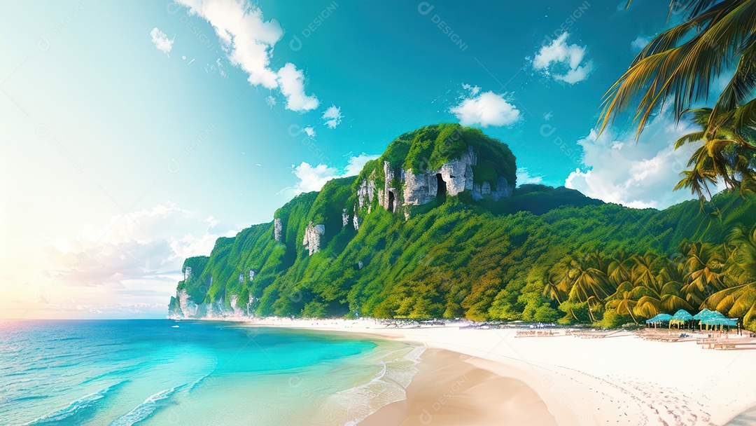 Linda imagem realista do oceano.