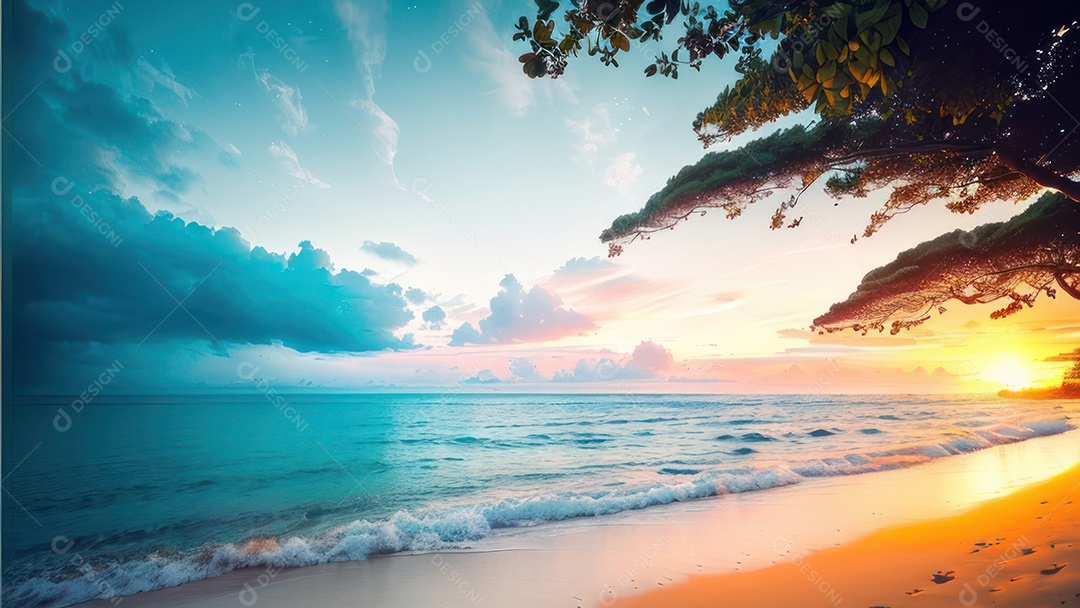 Linda imagem realista do oceano.