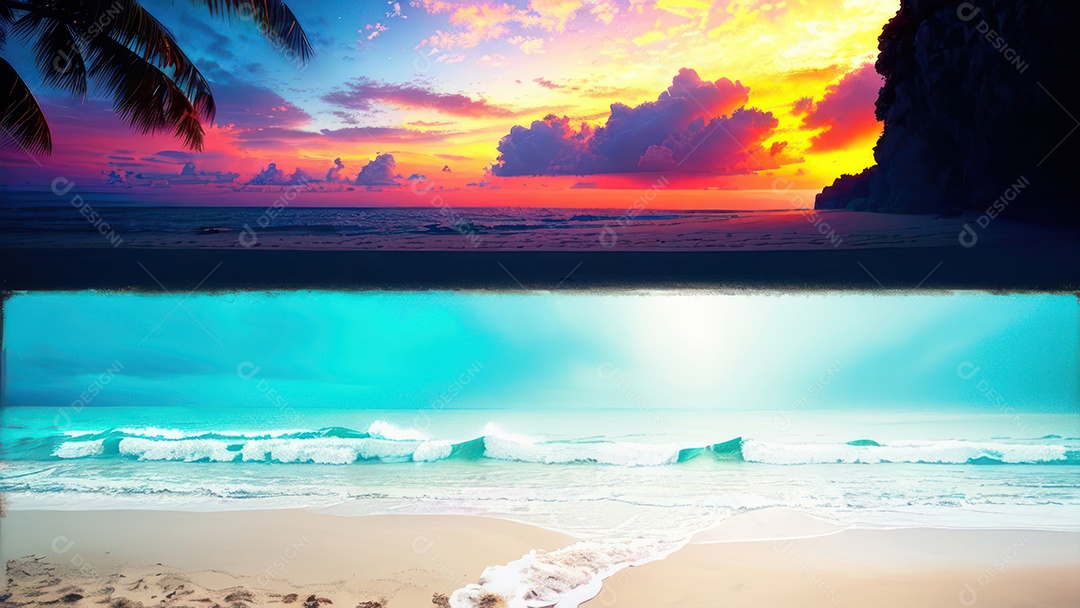 Linda imagem realista do oceano.