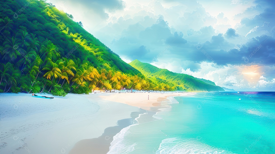 Linda imagem realista do oceano.