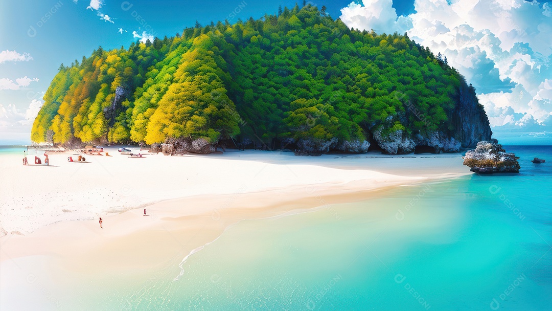 Linda imagem realista do oceano.