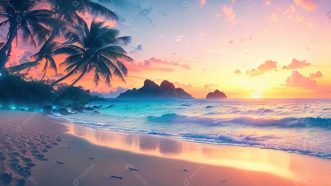 Linda imagem realista do oceano.