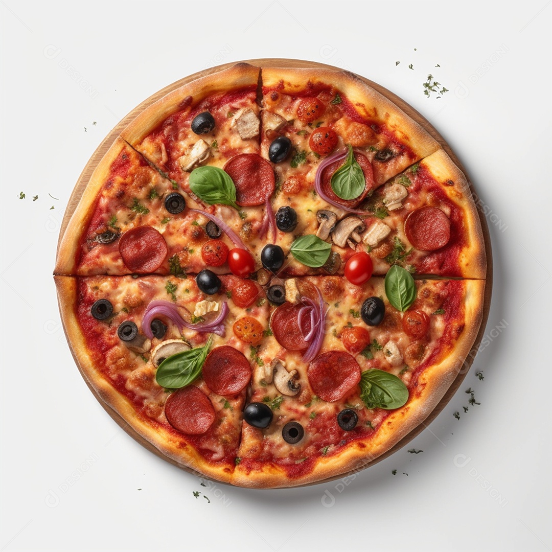 Deliciosa pizza sobre um fundo isolado