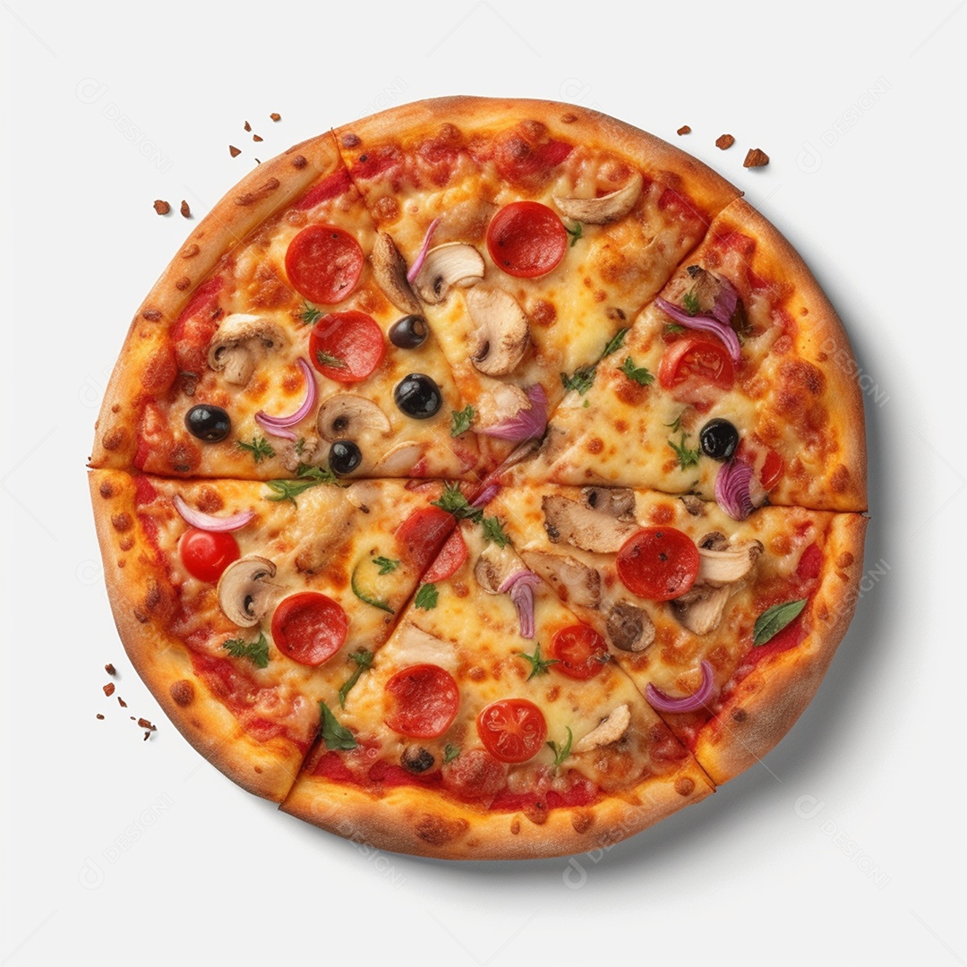 Deliciosa pizza sobre um fundo isolado