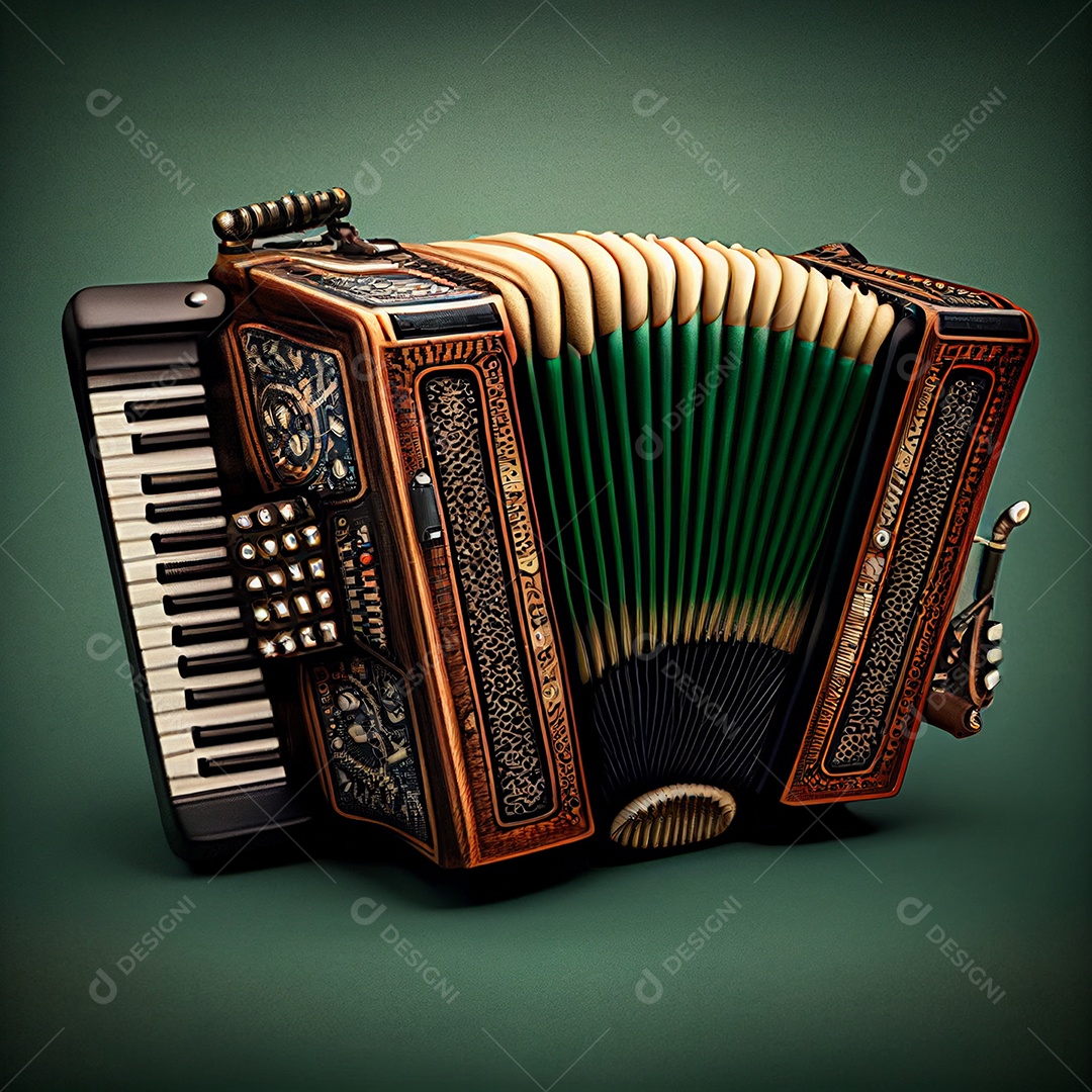 Sanfone sobre fundo isolado