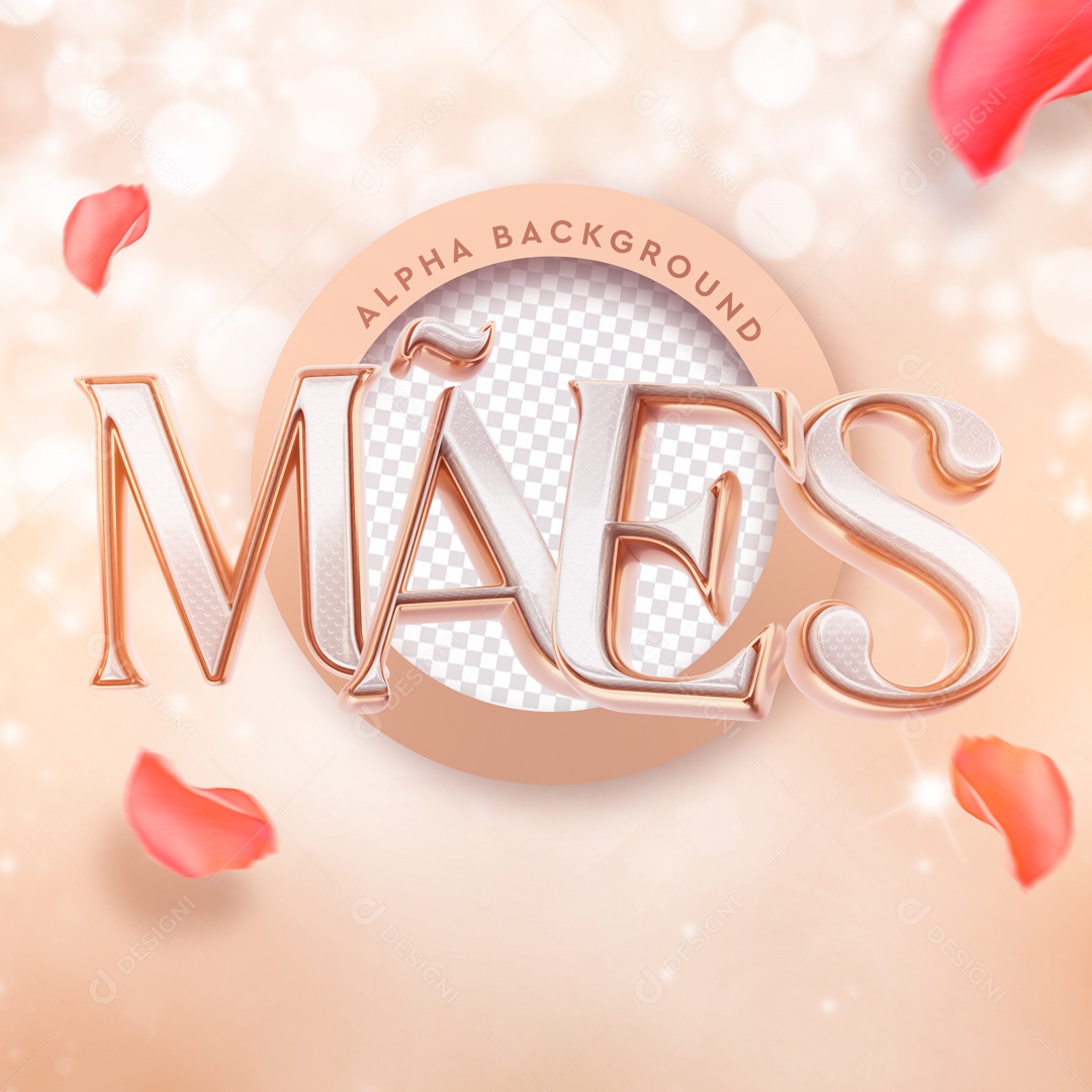 Texto 3D Dia Das Mães PSD Editável