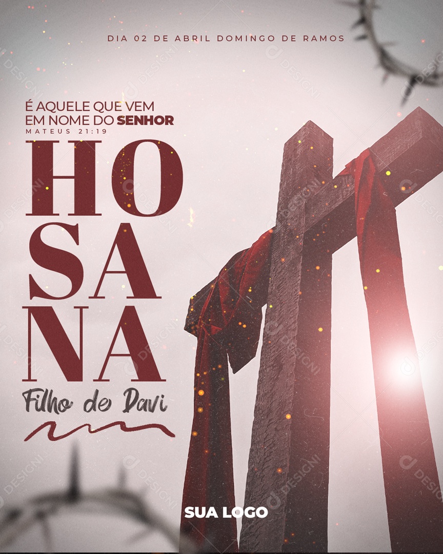 Social Media Domingo De Ramos 02 De Abril PSD Editável
