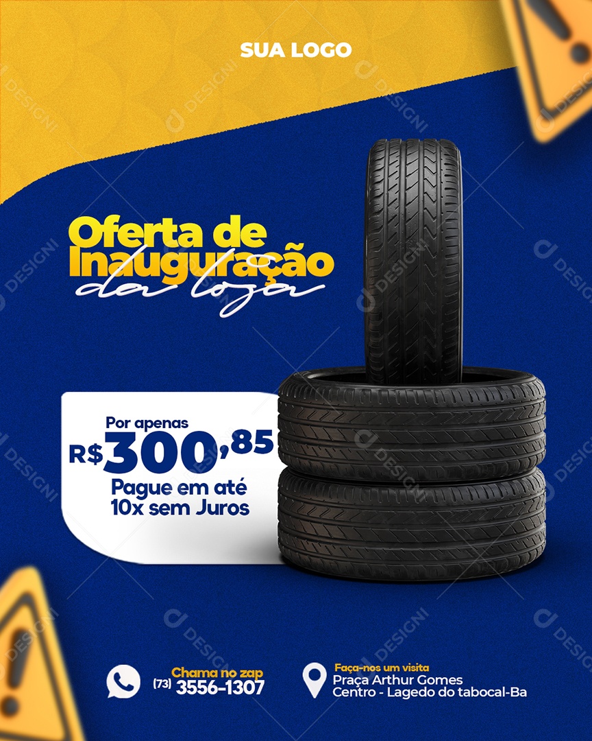 Social Media Oferta Da Inauguração Da Loja Pneus PSD Editável