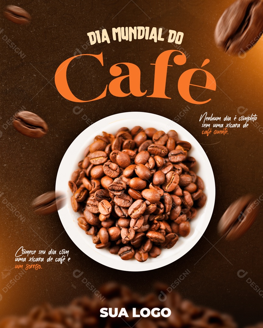 Social Media Dia Mundial Do café Comece Seu Dia Com Uma Xicara PSD Editável