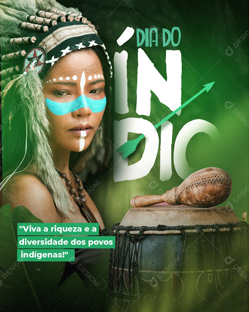 Social Media Dia Do Índio Viva A Riqueza E A Diversidade PSD Editável