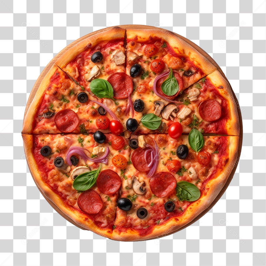 Deliciosa Pizza Tabua De Madeira PNG Transparente
