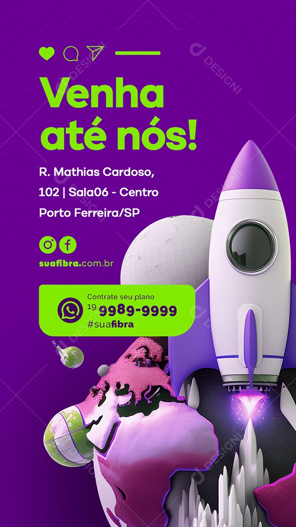 Story Venha Até Nós Provedor de Internet Social Media PSD Editável