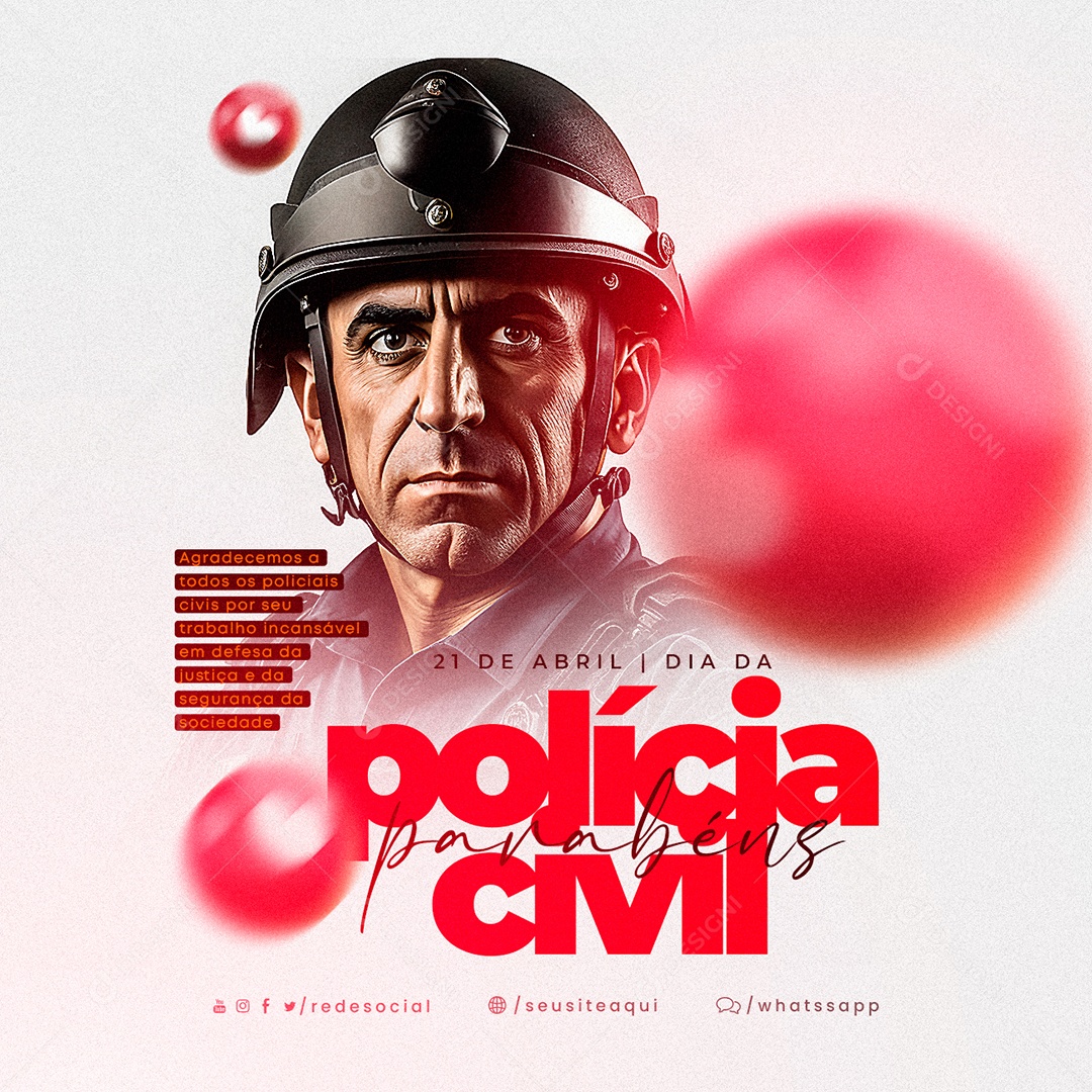 Agradecemos A Todos Os Policiais Civis Por Seu Trabalho Dia Da Polícia Civil Social Media PSD Editável