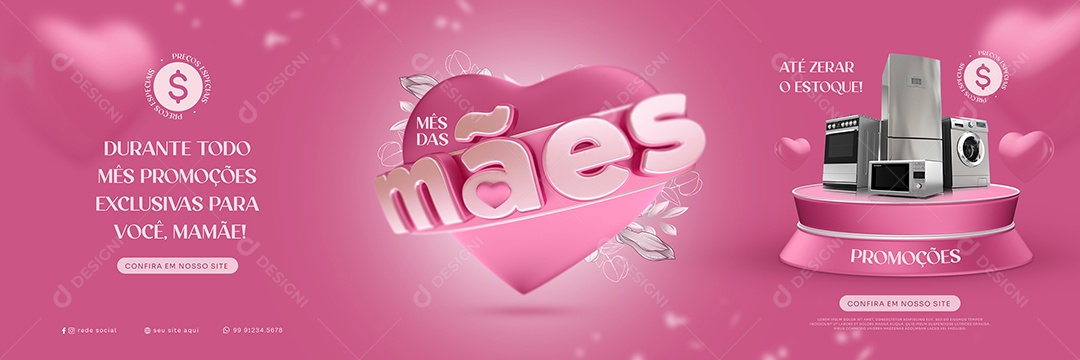 Carrossel Mês Das Mães Social Media PSD Editável