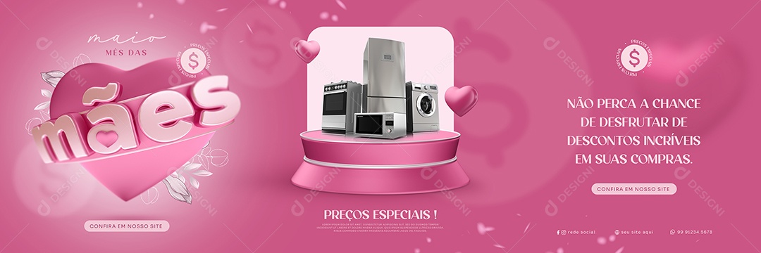 Carrossel Mês Das Mães Social Media PSD Editável