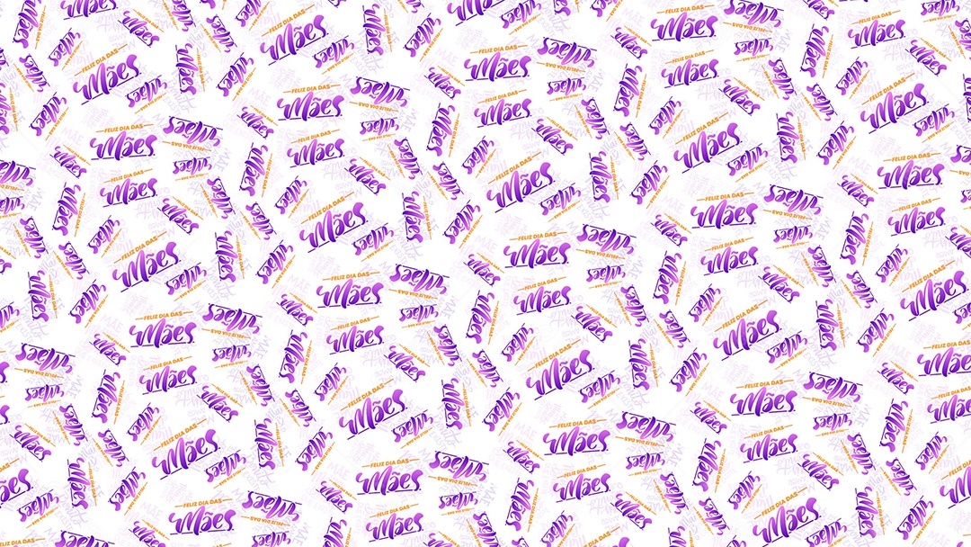 Pattern Padrões Geométricos Textos Roxo De Feliz Dia Das Mães Em Fundo Branco Vetor AI + PAT