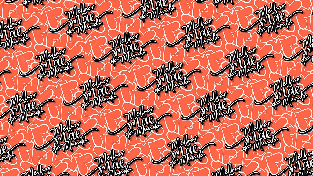 Pattern Padrões Geométricos Textos Melhor Mãe Do Mundo Em Fundo Vermelho Vetor AI + PAT