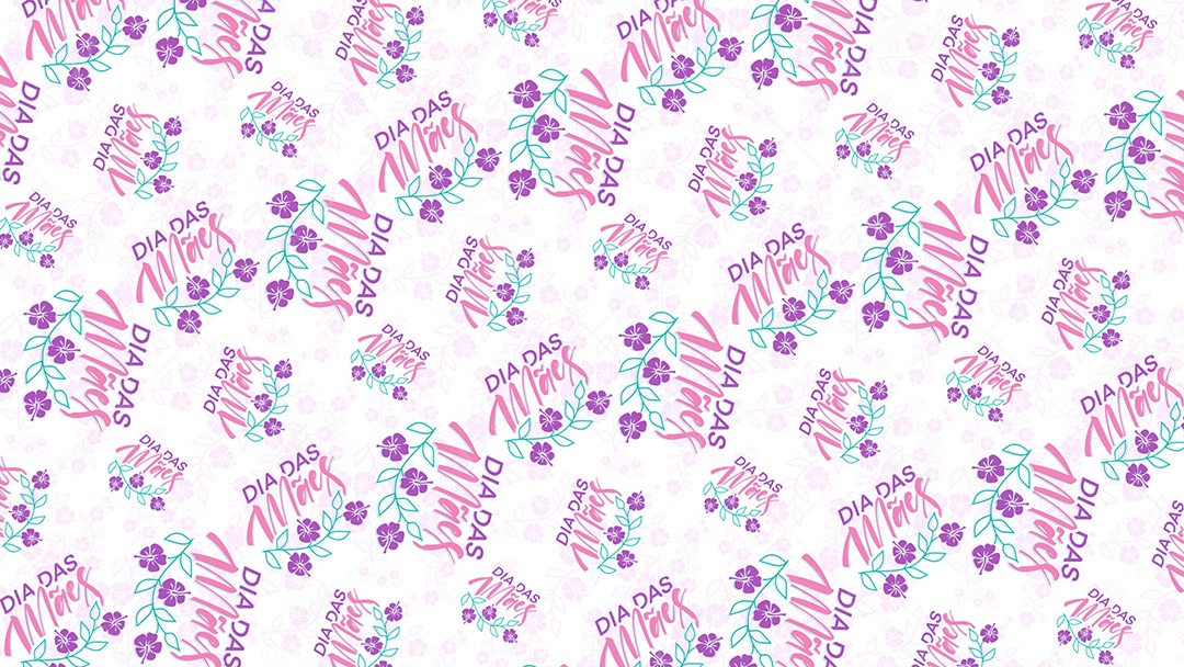 Pattern Padrões Geométricos Texto Dia Das Mães Em Fundo Branco Vetor AI + PAT