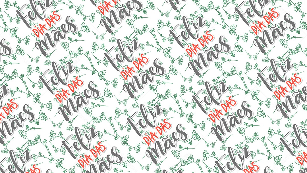 Pattern Padrões Geométricos Texto Feliz Dia Das Mães Em Fundo Branco Vetor AI + PAT