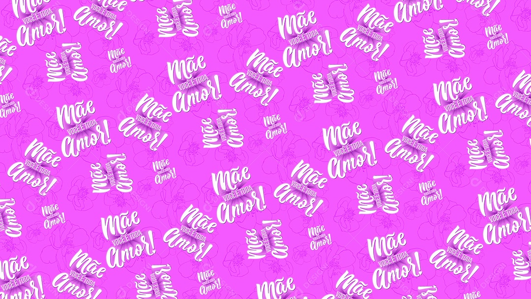 Pattern Padrões Geométricos Texto Mãe Você É Toda Amor Em Fundo Roxo Vetor AI + PAT