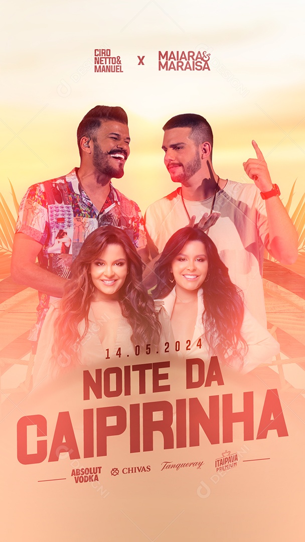 Story Noite Da Caipirinha Flyer Ciro Netto & Manuel Maiara & Maraisa Social Media PSD Editável