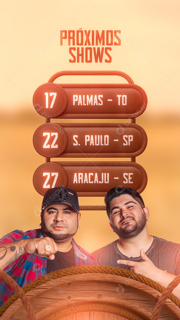 Story Próximos Shows Flyer Os Barões Da Pisadinha Social Media PSD Editável