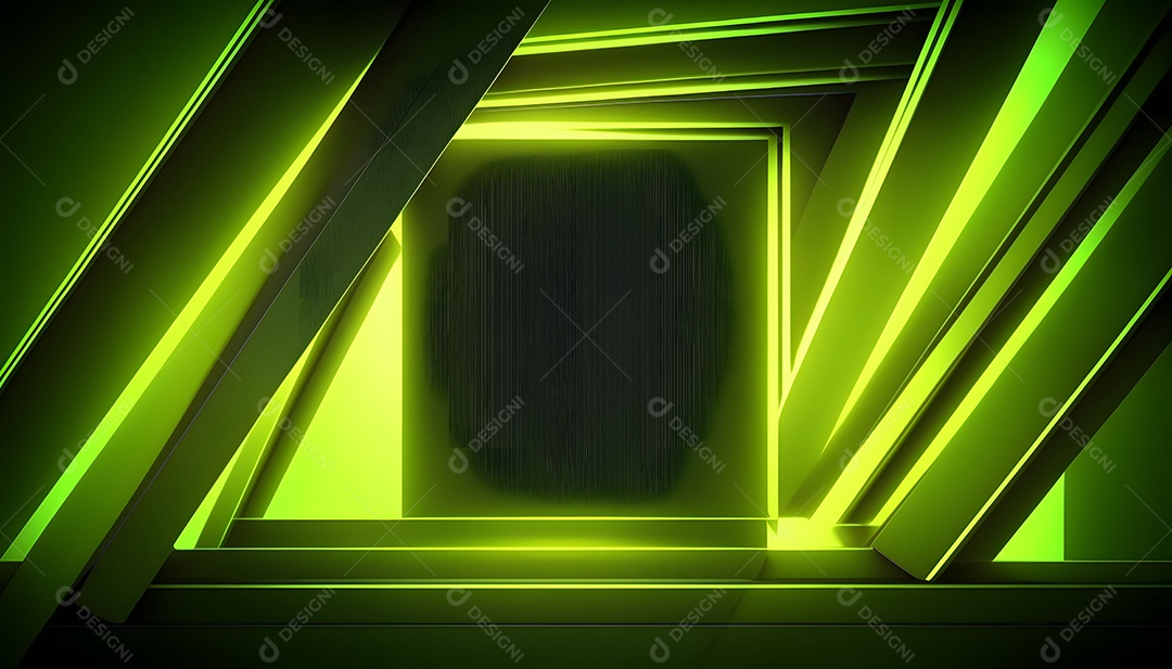 Cenário De Verão Futurista Com Luz Neon Verde