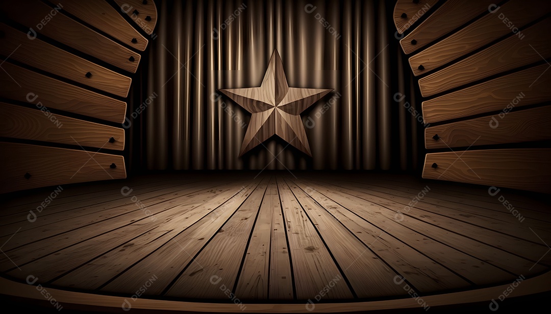 Cenário De Palco De Madeira Vazio Background