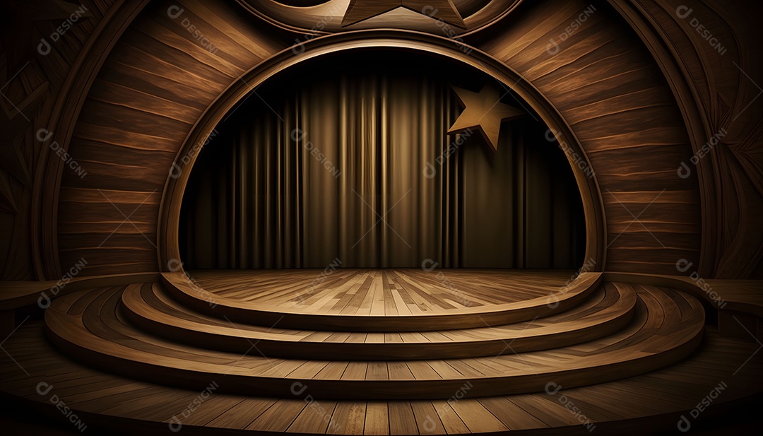 Cenário De Palco De Madeira Vazio Background