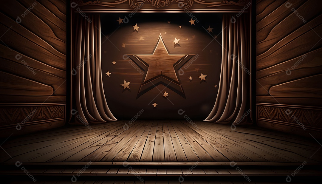 Cenário De Palco De Madeira Vazio Background