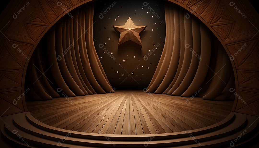 Cenário De Palco De Madeira Vazio Background