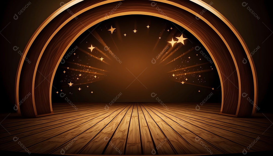 Fundo De Palco De Madeira Vazio