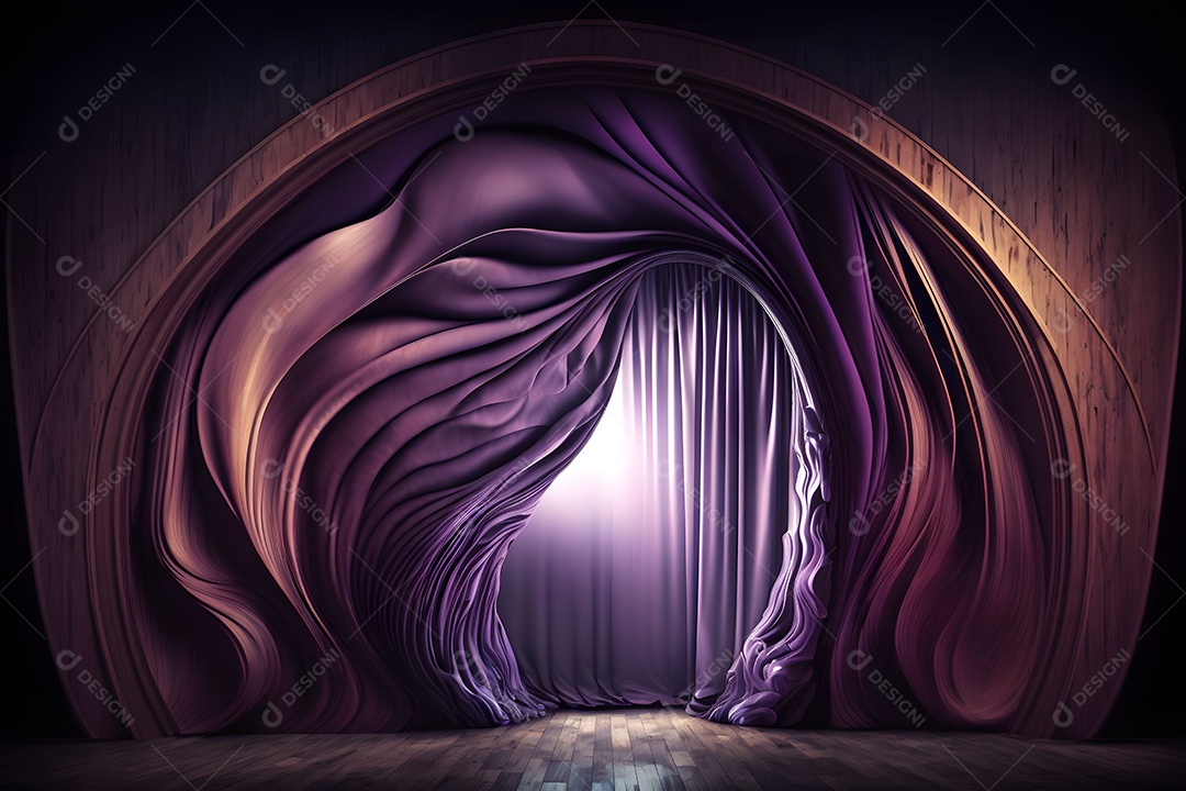 Foto Profissional De Palco Com Cortinas Roxas