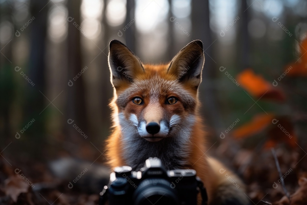 Linda raposa olhando para a câmera