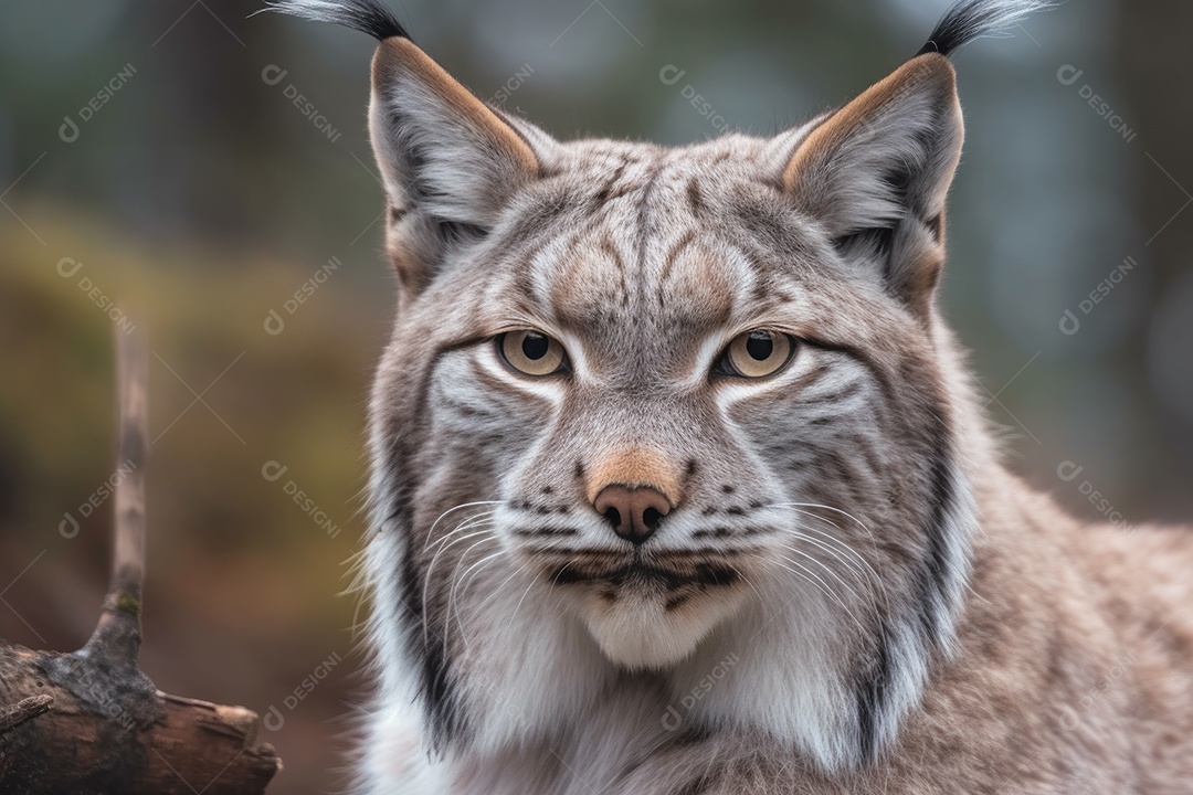 Lince irritado com as orelhas para trás e mostrando os dentes olhando para a câmera