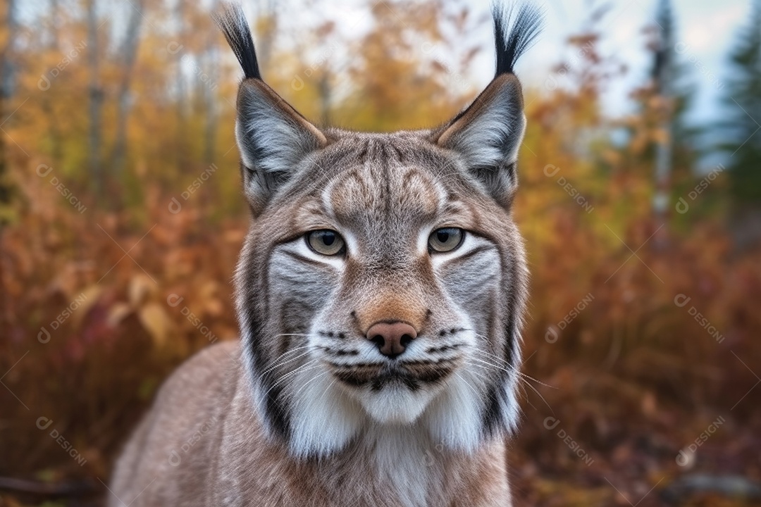 Lince irritado com as orelhas para trás e mostrando os dentes olhando para a câmera