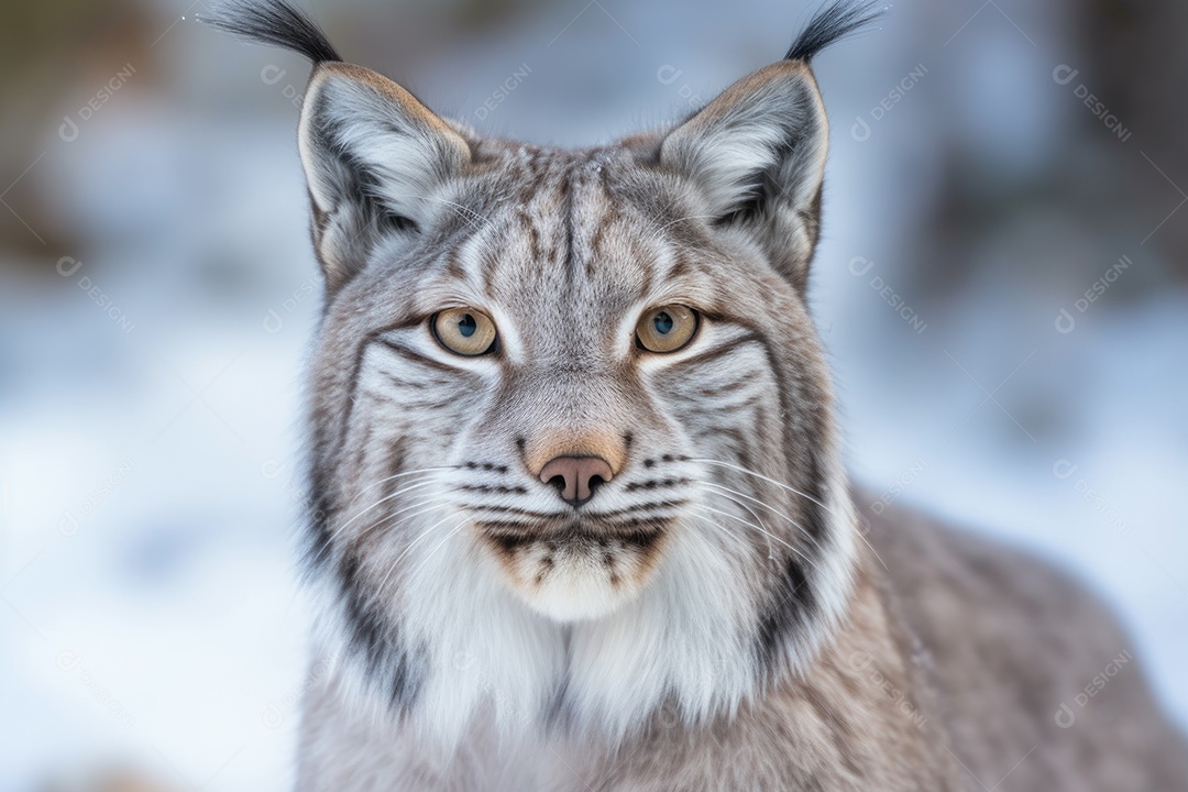 Lince irritado com as orelhas para trás e mostrando os dentes olhando para a câmera