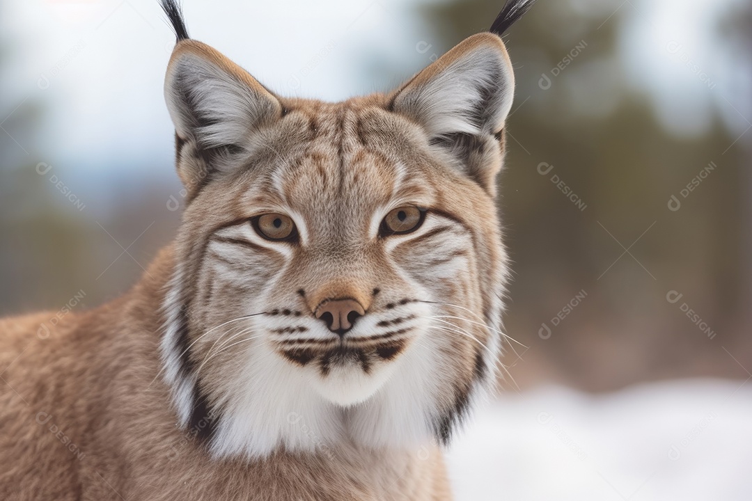 Lince irritado com as orelhas para trás e mostrando os dentes olhando para a câmera