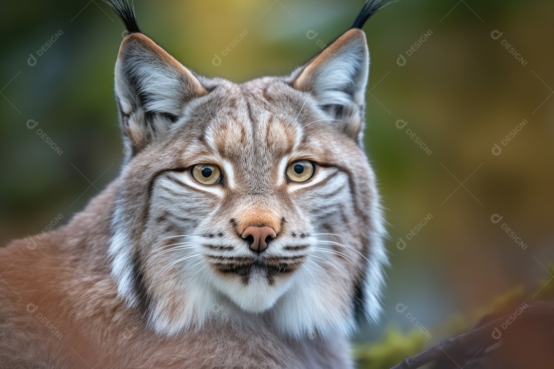 Lince irritado com as orelhas para trás e mostrando os dentes olhando para a câmera
