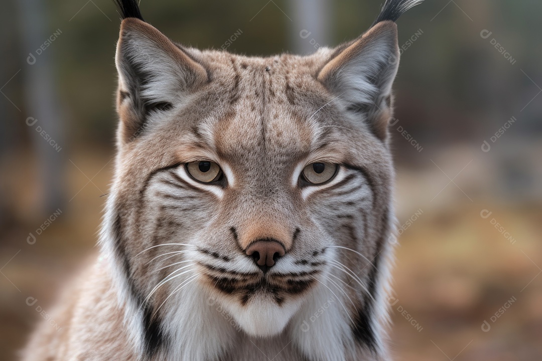Lince irritado com as orelhas para trás e mostrando os dentes olhando para a câmera