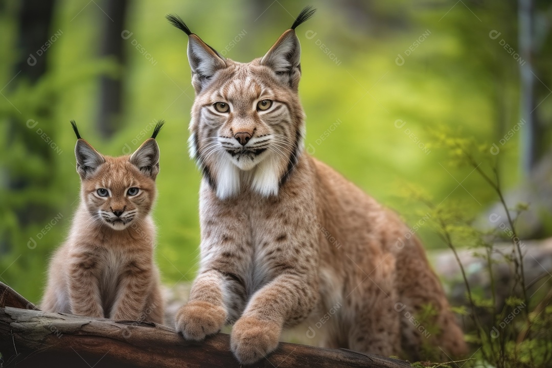 Linces irritado com as orelhas para trás e mostrando os dentes olhando para a câmera