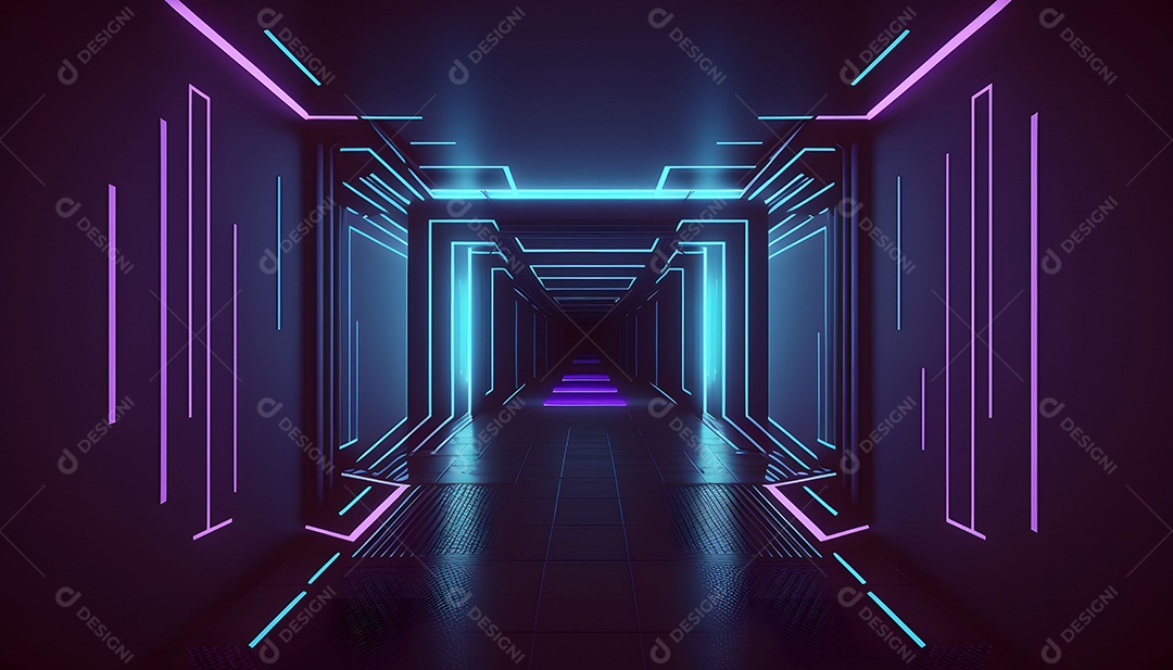 Cenário Com Luzes A Laser Brilhante