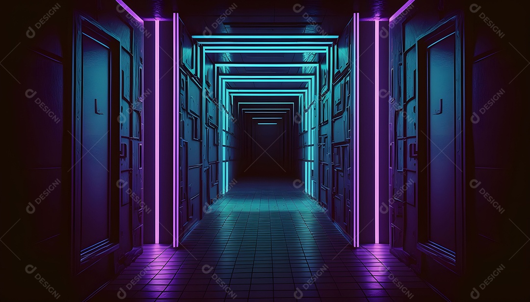 Cenário Com Luzes A Laser Brilhante